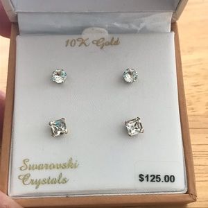 GoldnIce 10k Gold Swarovski Crystal Earrings